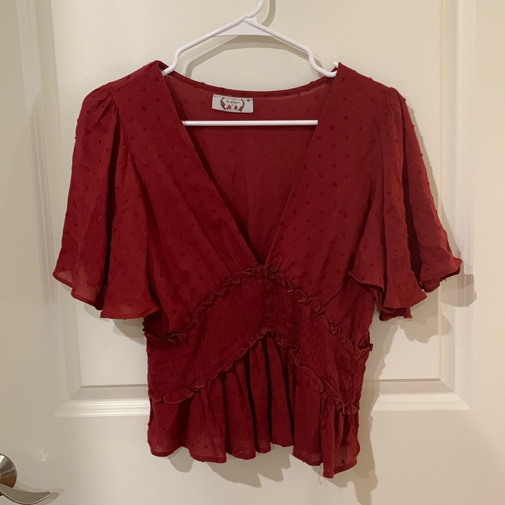 Boutique Maroon Blouse